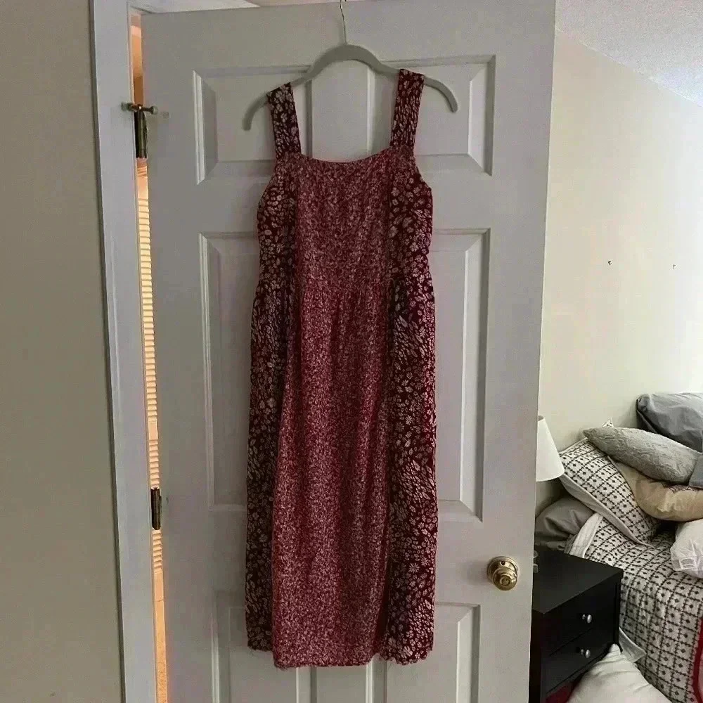 True Craft Raw hem Midi dress size M boho/90’s flare - Picture 1 of 6